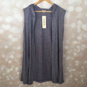 Seven Forty Two Sleeveless Blue Cardigan